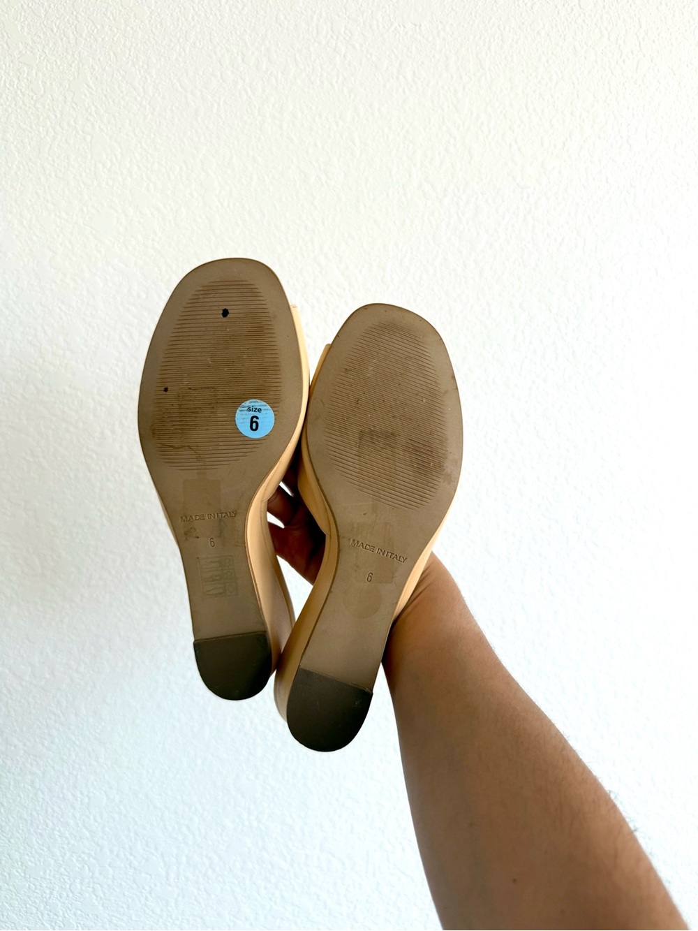 Everlane Women's Leather Cream-Orangeish Slide Sandals - SIZE 6 - Picture 6 of 7